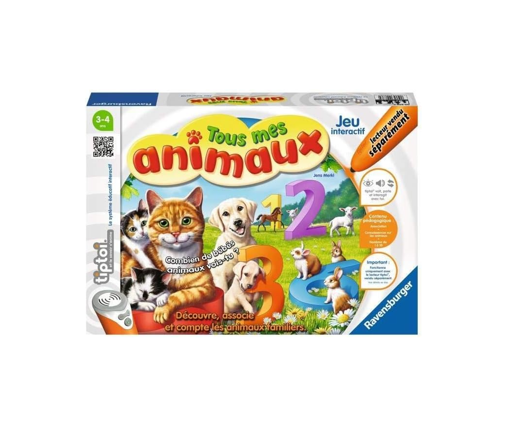 Ravensburger tiptoi® – Tous mes animaux – Jeu éducatif interactif sans écran (dès 3 ans)