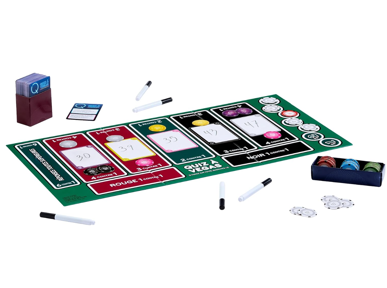 Mattel Games – Quiz à Vegas – Jeu de culture générale et de pari – Version française dès 13 ans