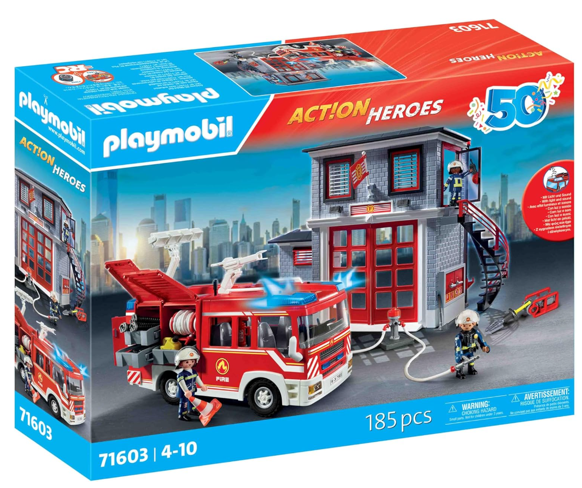 Playmobil 71603 – Mégaset de Pompiers Action Heroes – Brigade d’intervention complète dès 4 ans