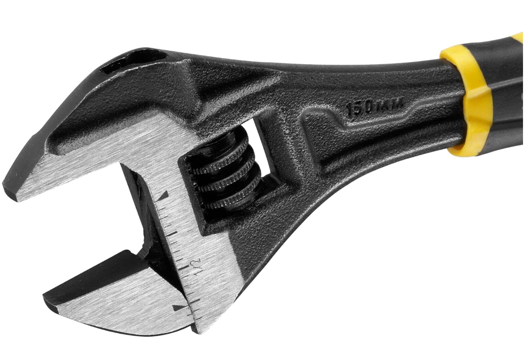 Stanley FatMax FMHT13125-0 – Clé à molette réglable 6" bi-matière avec ouverture rapide – Noir/Jaune