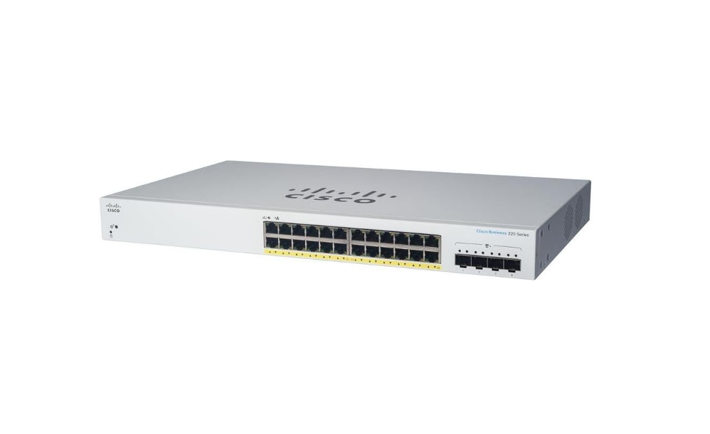 Cisco Business CBS220-24FP-4X – Commutateur intelligent 24 ports Gigabit PoE+ avec 4 ports SFP+ 10G – Garantie 3 ans