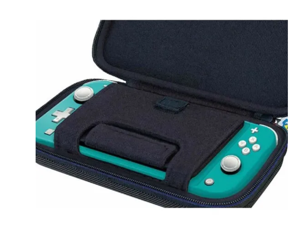 Game Traveler – Étui rigide de transport pour Nintendo Switch Lite avec support ajustable et porte-cartouches