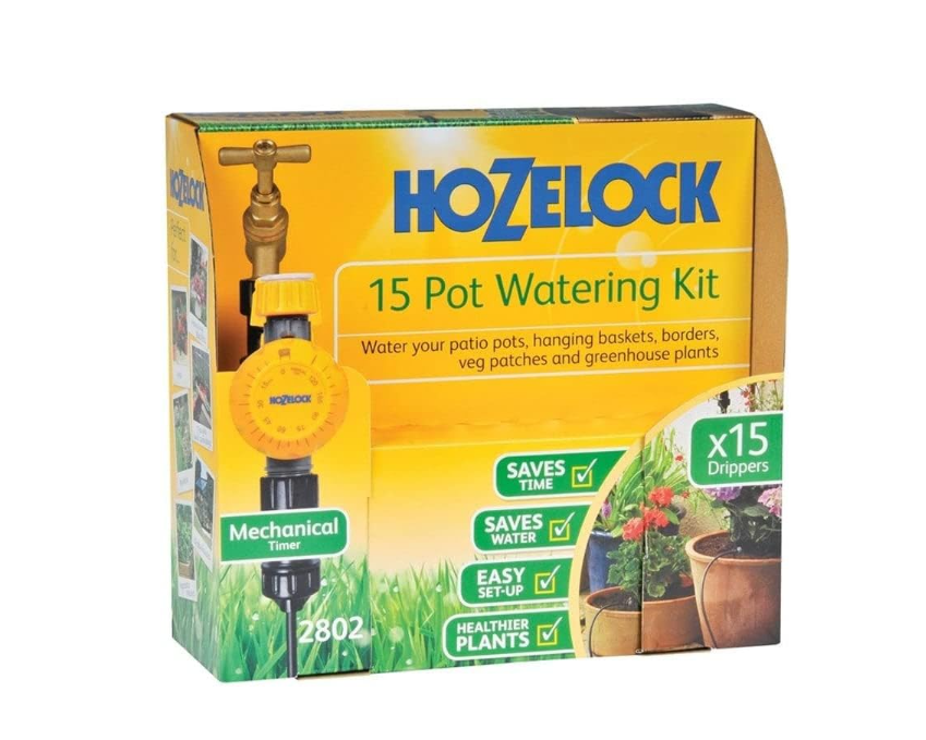 Hozelock – Kit d’arrosage goutte-à-goutte pour 15 pots avec minuteur mécanique intégré
