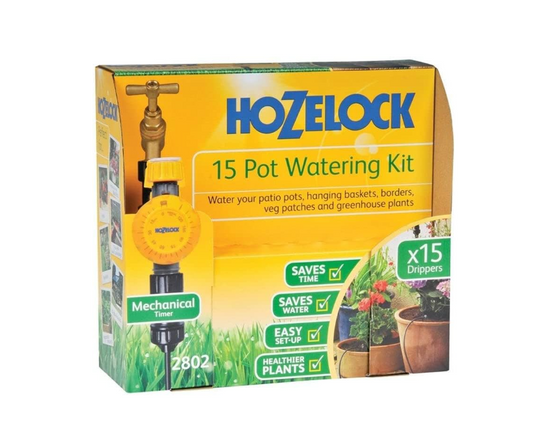 Hozelock – Kit d’arrosage goutte-à-goutte pour 15 pots avec minuteur mécanique intégré
