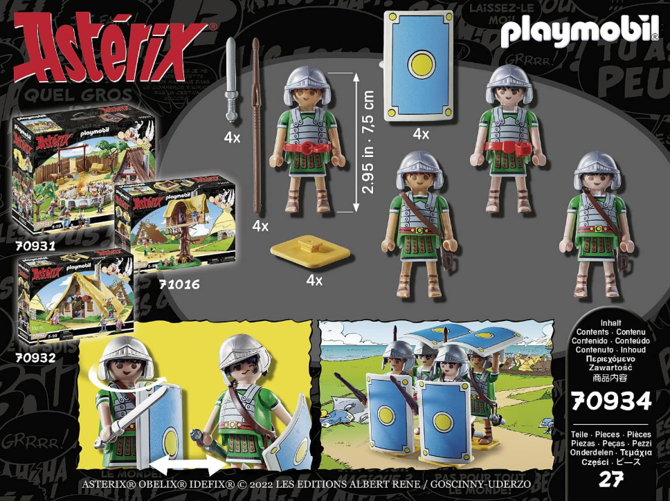Playmobil 70934 Astérix – Les légionnaires romains avec casques, épées et boucliers – Dès 5 ans