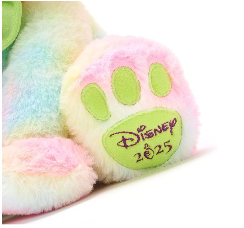 Disney Store – Peluche Stitch Pâques 45 cm déguisée en lapin tie & dye avec nœud papillon vert – Édition 2025