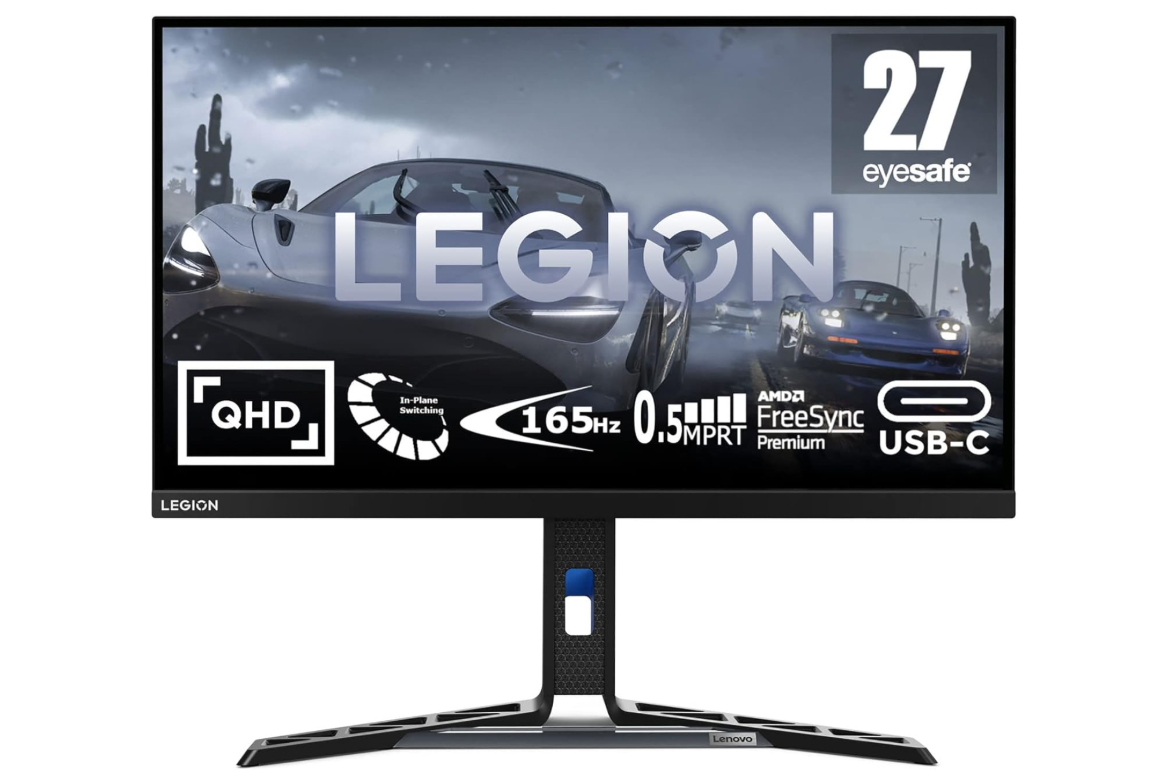 Lenovo Legion Y27h-30 – Écran gaming 27" QHD 180Hz avec FreeSync Premium, HDMI, USB-C et haut-parleurs intégrés