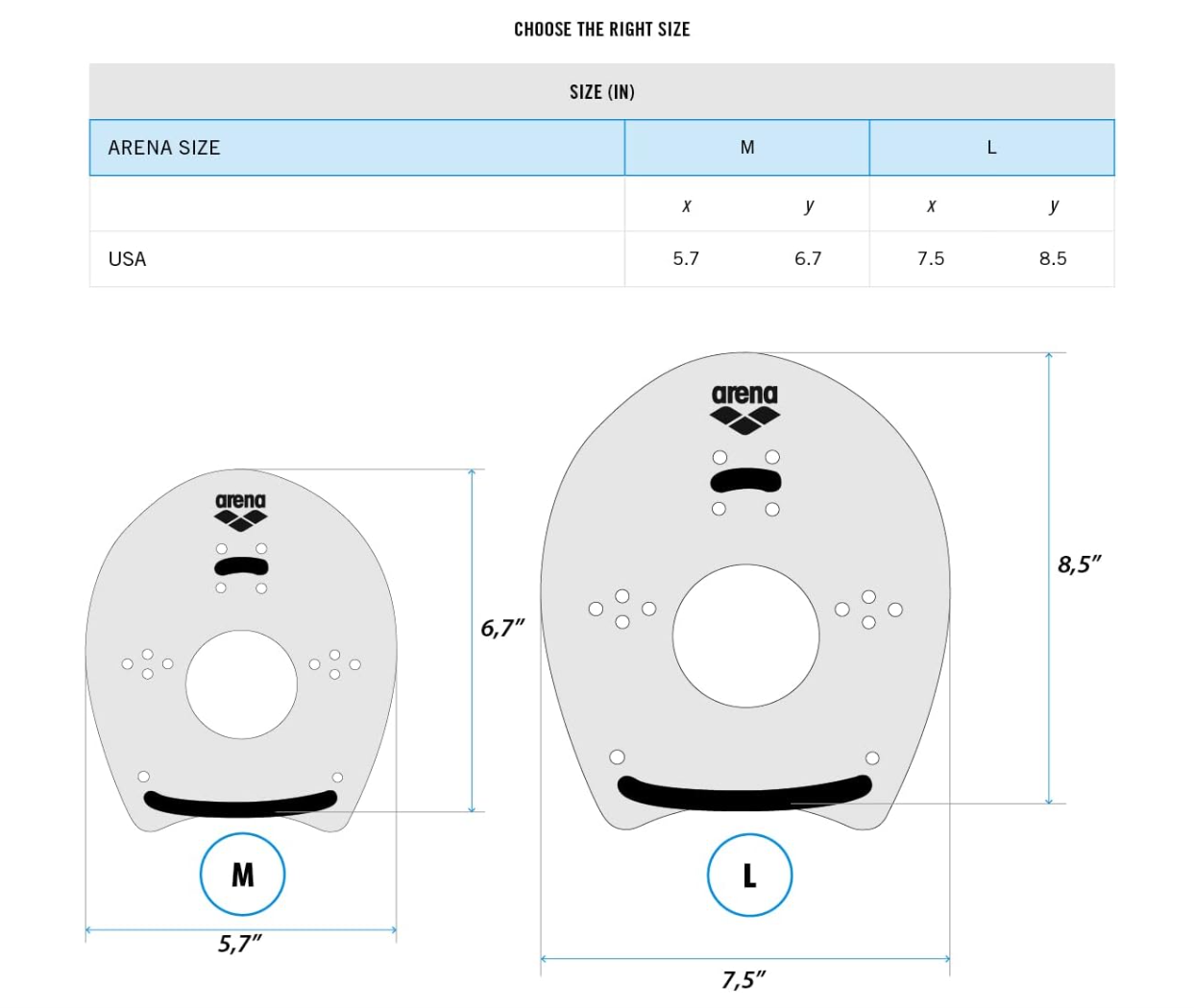Arena Elite Hand Paddle – Plaquettes de natation d’entraînement – Vert – Taille L