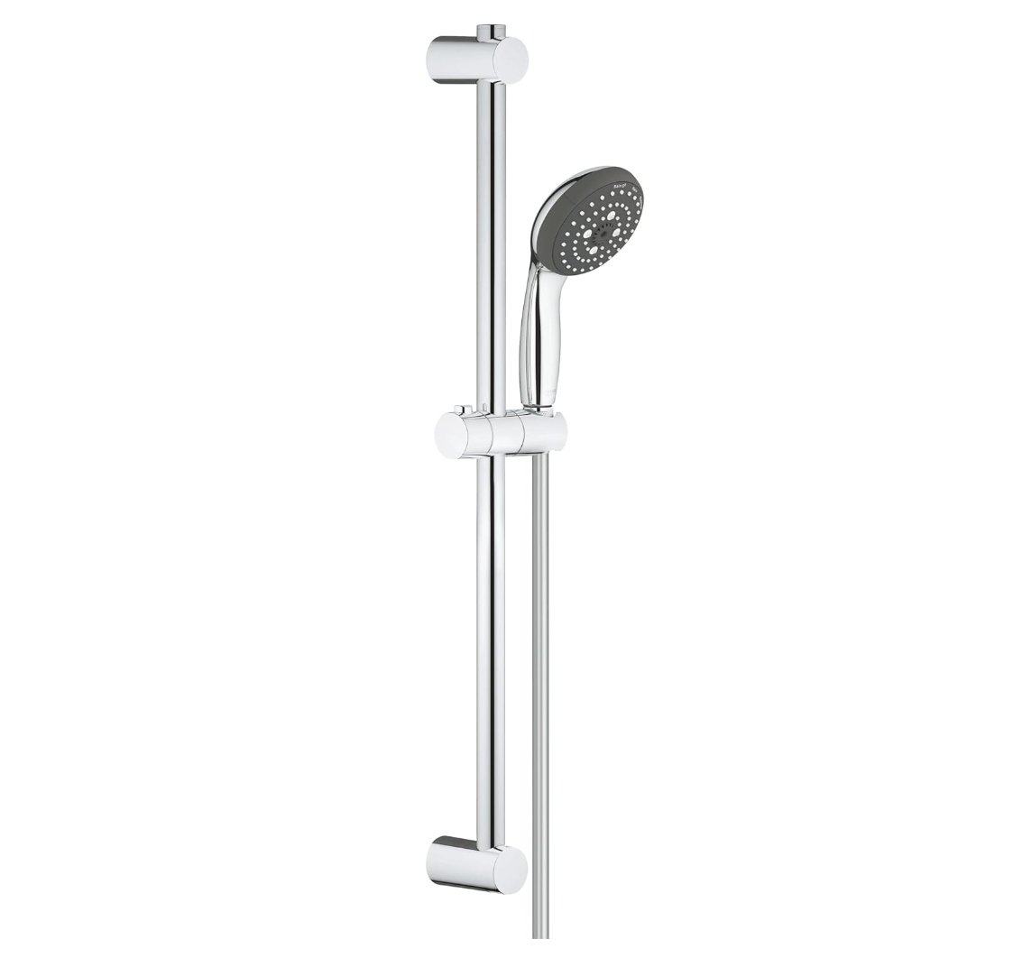 GROHE Vitalio Start 100 – Ensemble de douche 3 jets avec barre 600 mm et flexible 1750 mm – Finition chromée
