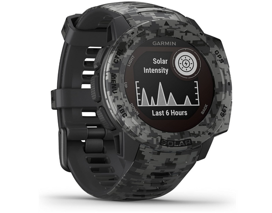Garmin Instinct Solar Camo Edition – Montre GPS robuste à énergie solaire – Noir