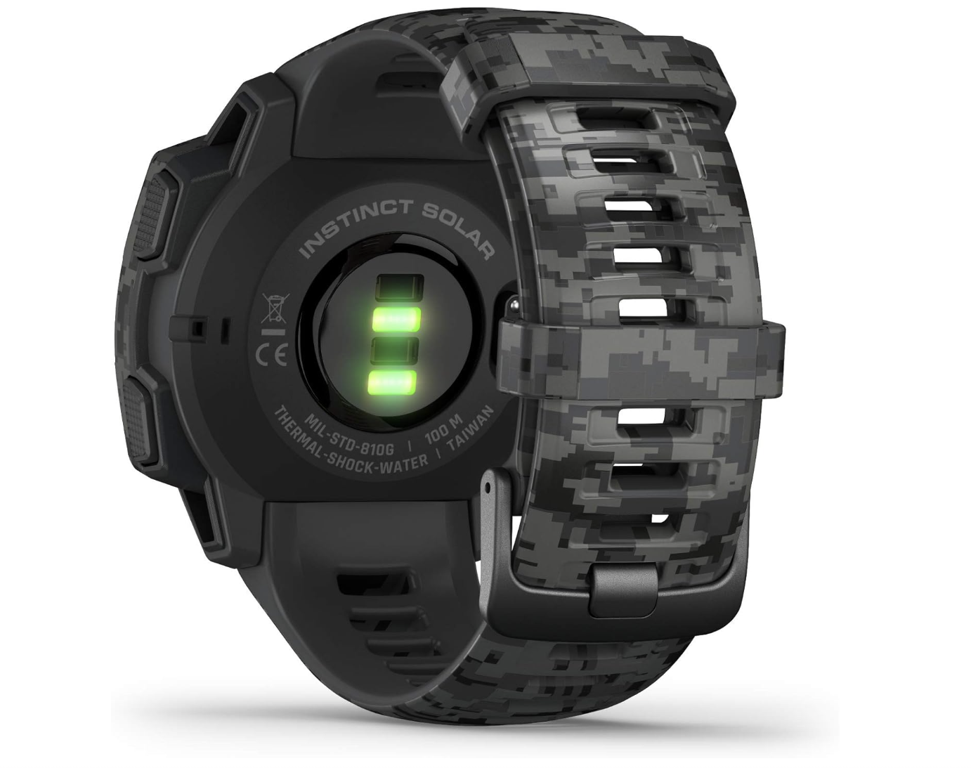 Garmin Instinct Solar Camo Edition – Montre GPS robuste à énergie solaire – Noir