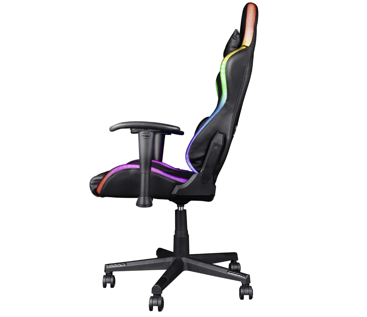 Trust GXT 716 Rizza RGB – Chaise gaming ergonomique avec éclairage LED RGB et dossier inclinable – Noir