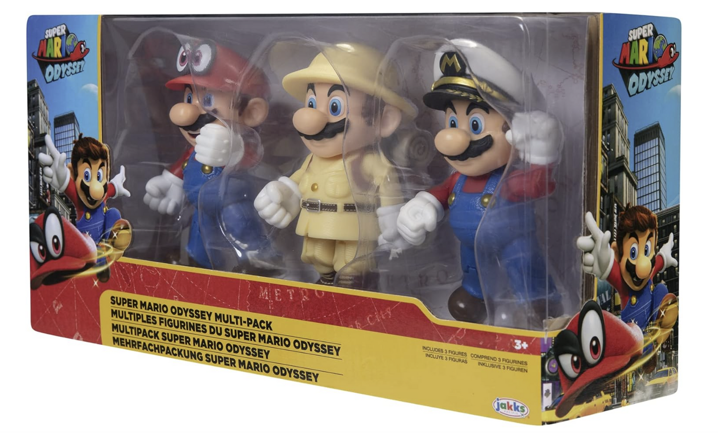 Nintendo Super Mario Odyssey – Pack de 3 figurines Mario 10 cm – Jakks Pacific