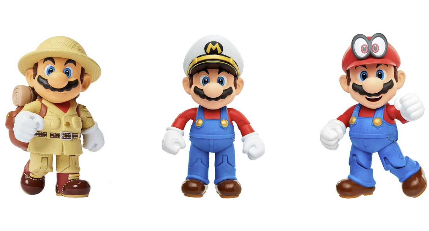 Nintendo Super Mario Odyssey – Pack de 3 figurines Mario 10 cm – Jakks Pacific