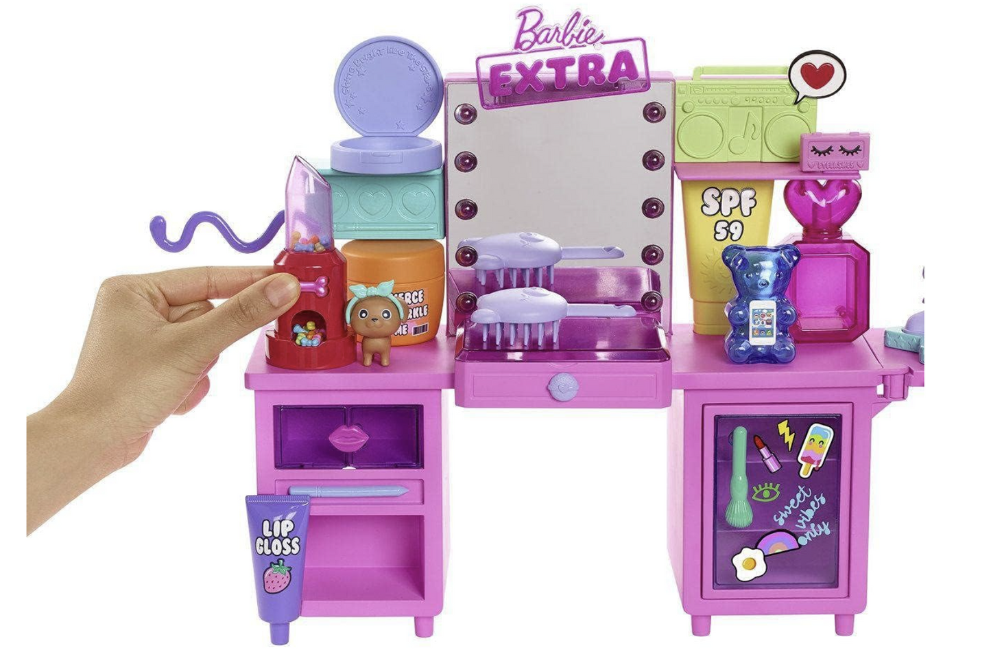 Barbie Extra – Coffret Coiffeuse avec poupée articulée, chiot et plus de 45 accessoires – Édition exclusive GYJ70