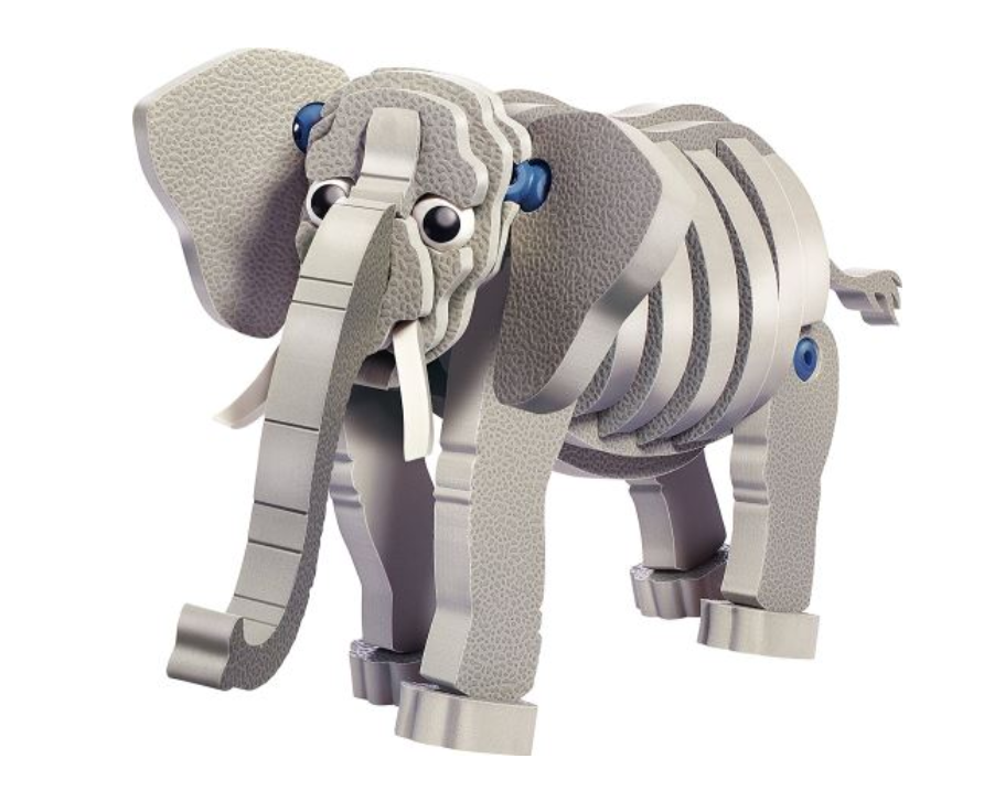 Bloco Toys – Coffret de construction Girafe, Zèbre & Éléphant – Jeu créatif 3D en mousse