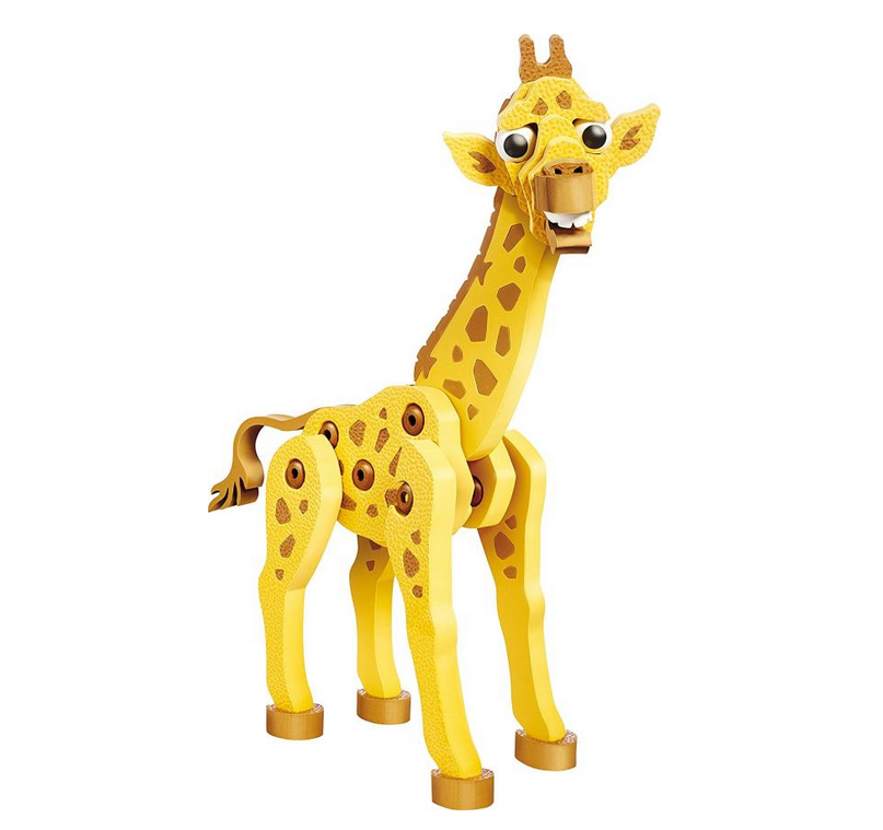 Bloco Toys – Coffret de construction Girafe, Zèbre & Éléphant – Jeu créatif 3D en mousse