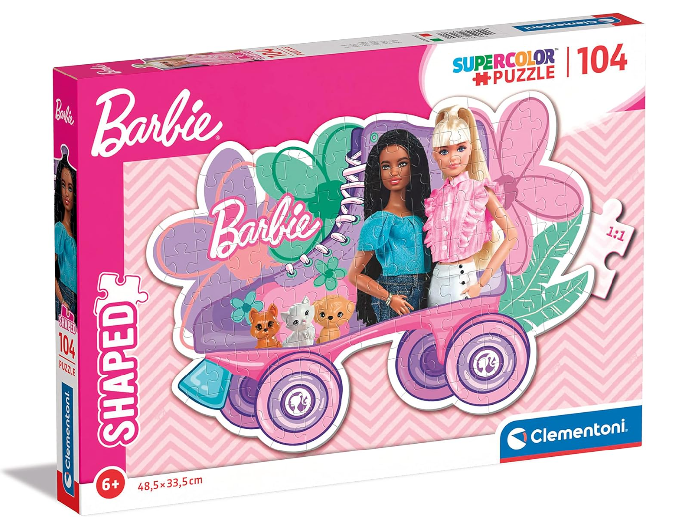 Clementoni 27164 – Puzzle Barbie SuperColor Shaped – 104 pièces