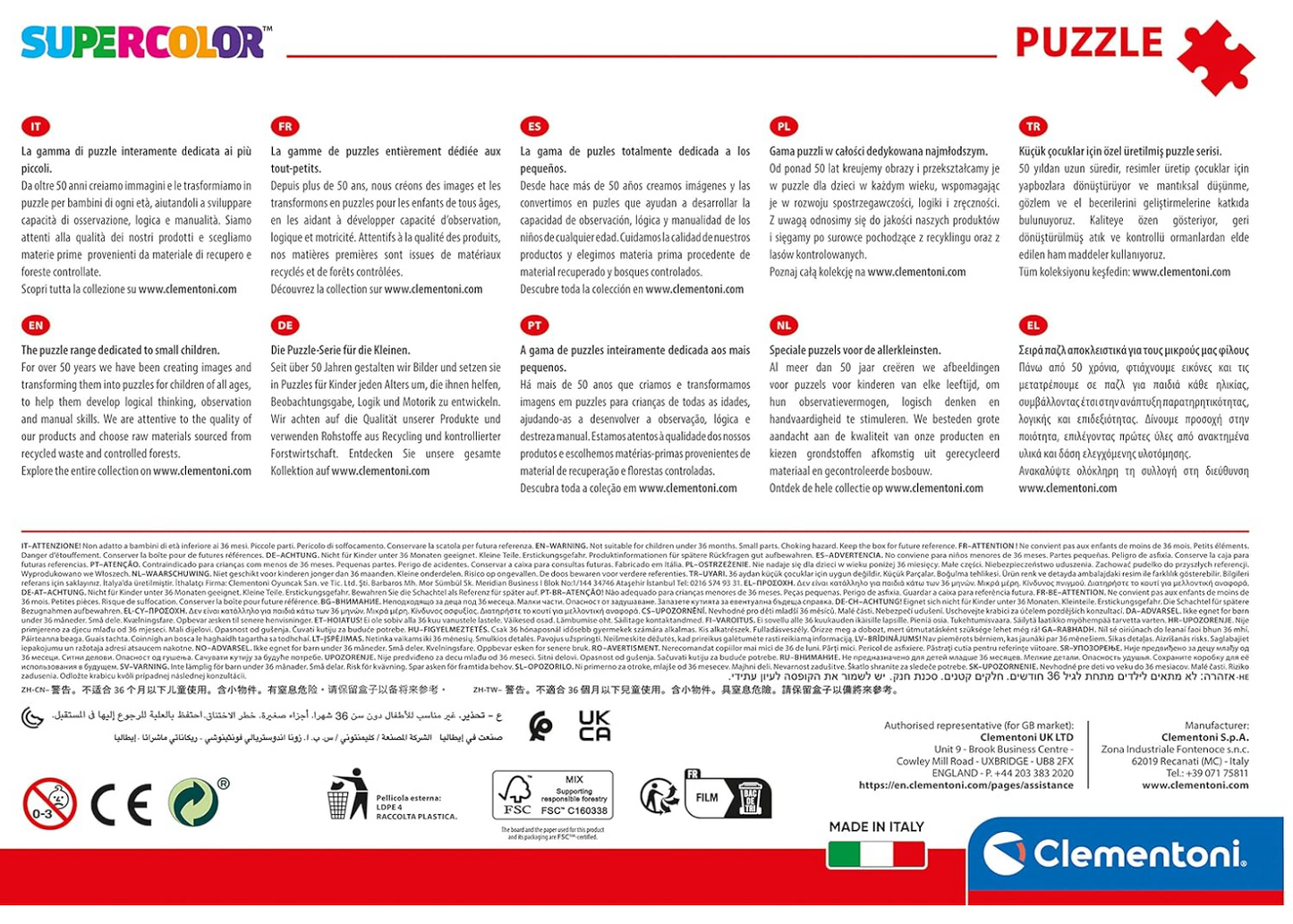 Clementoni 27164 – Puzzle Barbie SuperColor Shaped – 104 pièces