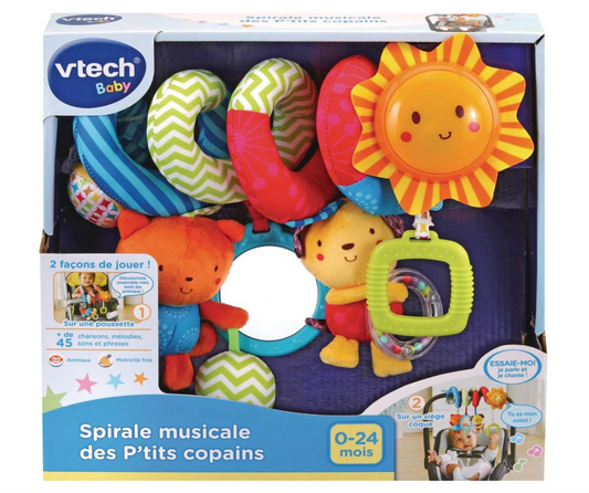 VTech – Spirale Musicale des P’tits Copains – Jouet interactif pour poussette et siège auto (version française)
