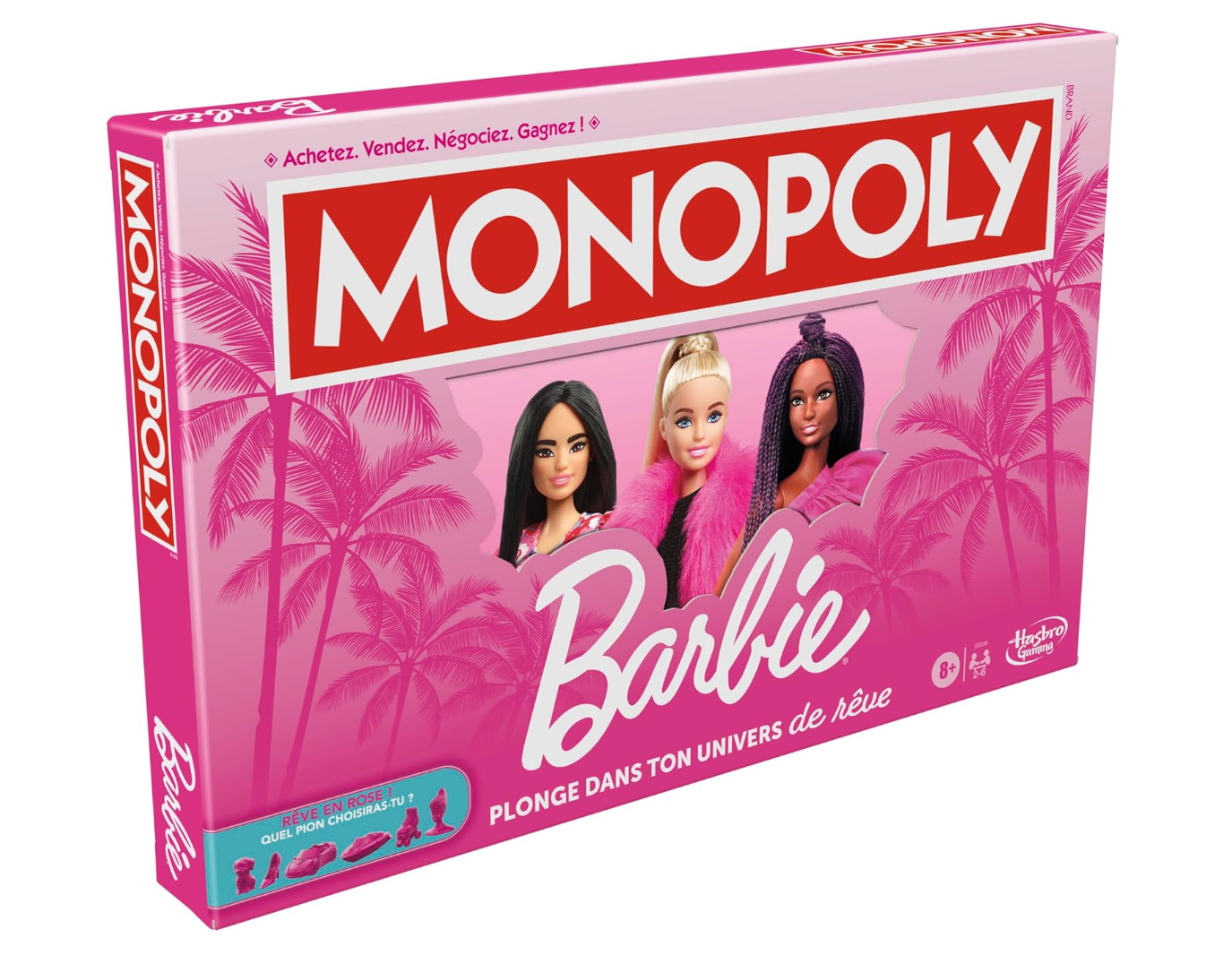 Monopoly Barbie Édition – Jeu de société familial et coloré dès 8 ans