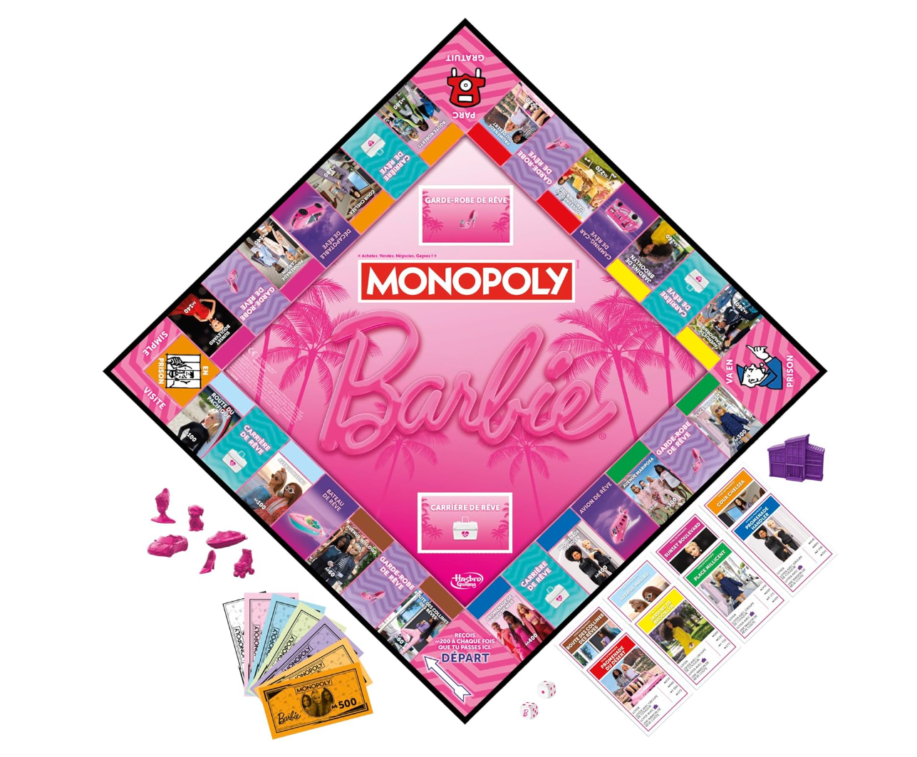 Monopoly Barbie Édition – Jeu de société familial et coloré dès 8 ans