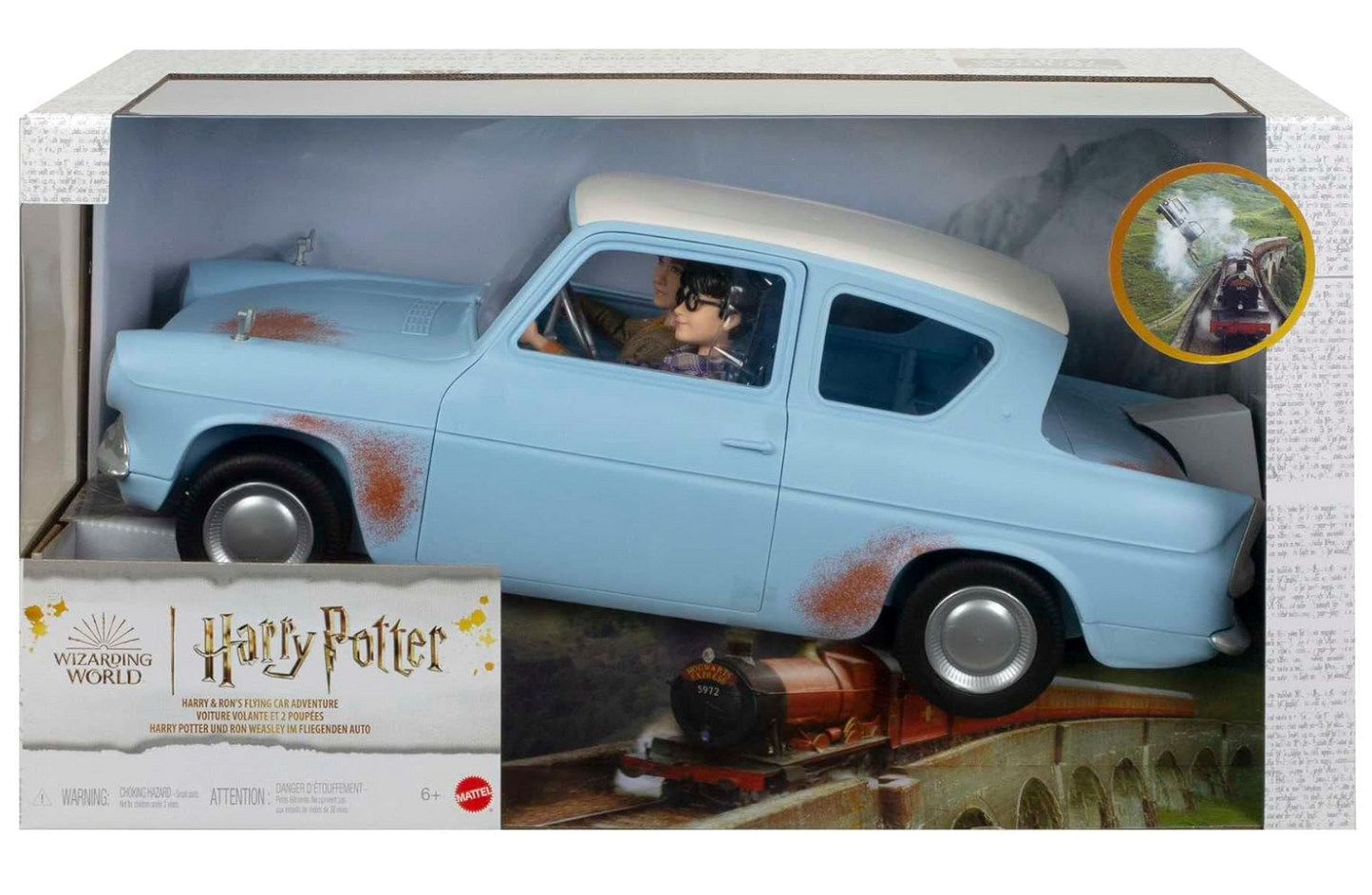 Harry Potter – Coffret L’Aventure en Voiture Volante – Poupées Harry & Ron Weasley + Ford Anglia