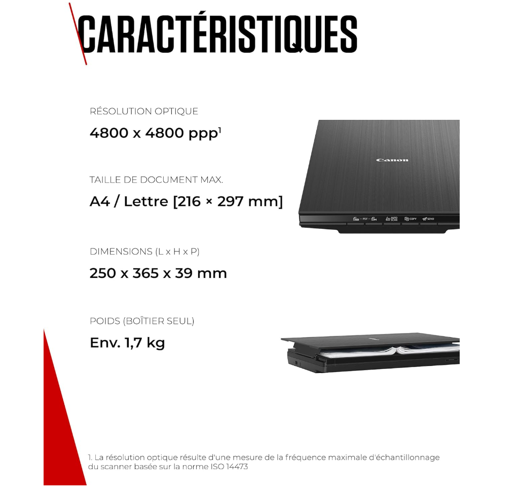 Canon CanoScan LiDE 400 – Scanner de documents A4 USB Type-C – Noir – Produit neuf