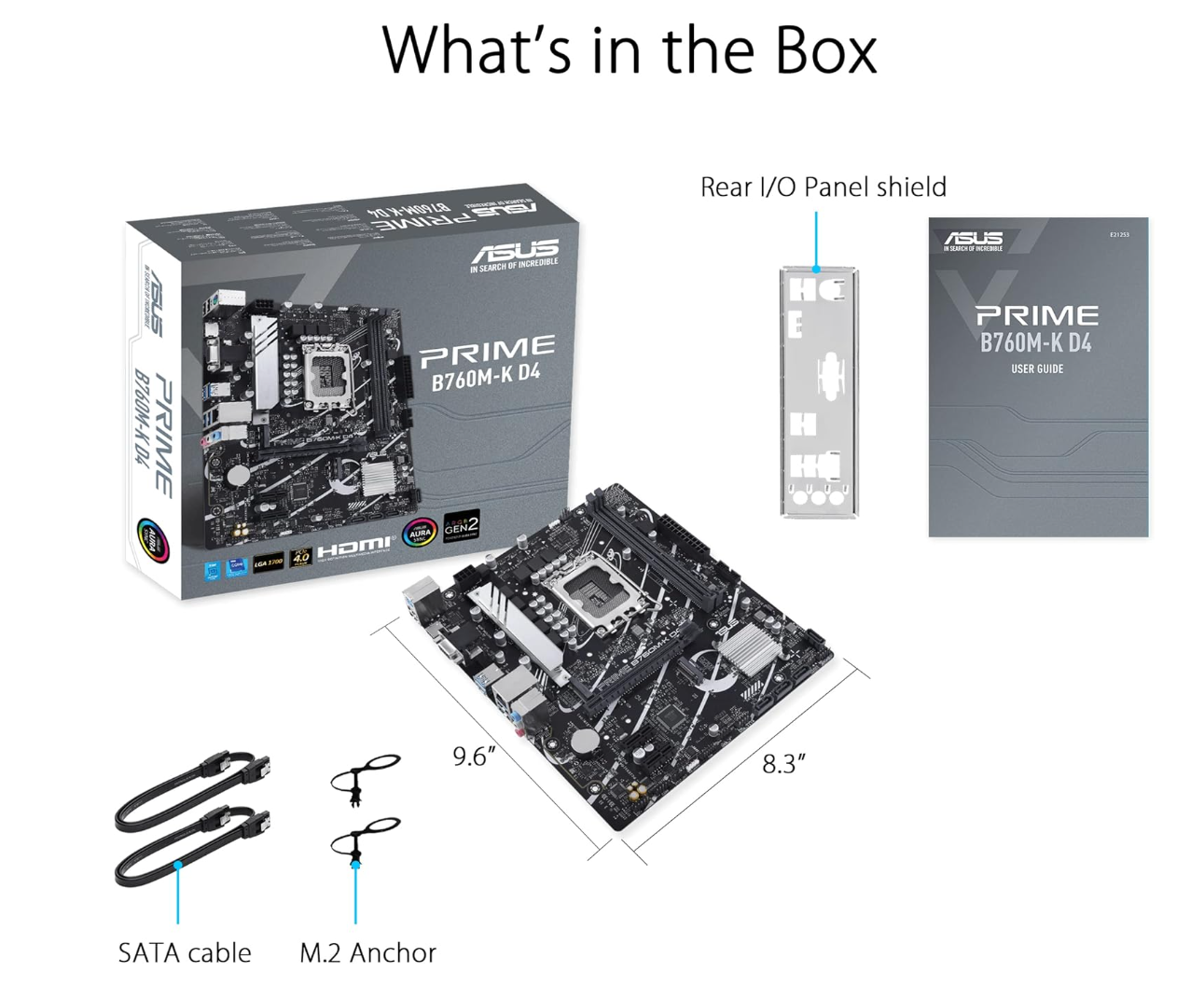 ASUS PRIME B760M-K D4 – Carte mère Intel B760 LGA 1700 Micro-ATX – Neuf