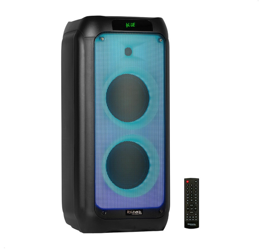 Ibiza WAVE8 – Enceinte Bluetooth 600W avec LED, USB, microSD et TWS – Produit reconditionné comme neuf
