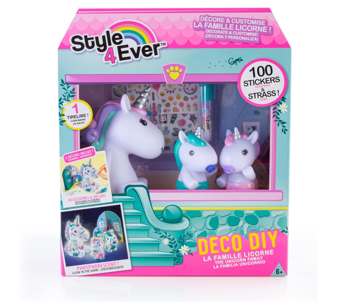 Canal Toys Style 4 Ever – La Famille Licorne à Décorer – Figurines DIY avec Accessoires – Dès 6 ans – OFG 252