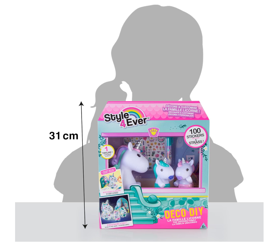 Canal Toys Style 4 Ever – La Famille Licorne à Décorer – Figurines DIY avec Accessoires – Dès 6 ans – OFG 252