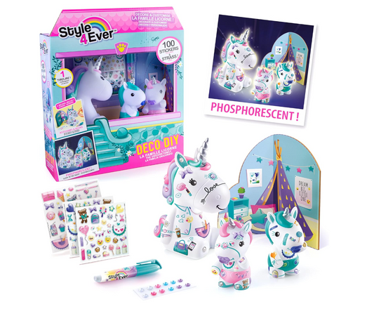Canal Toys Style 4 Ever – La Famille Licorne à Décorer – Figurines DIY avec Accessoires – Dès 6 ans – OFG 252