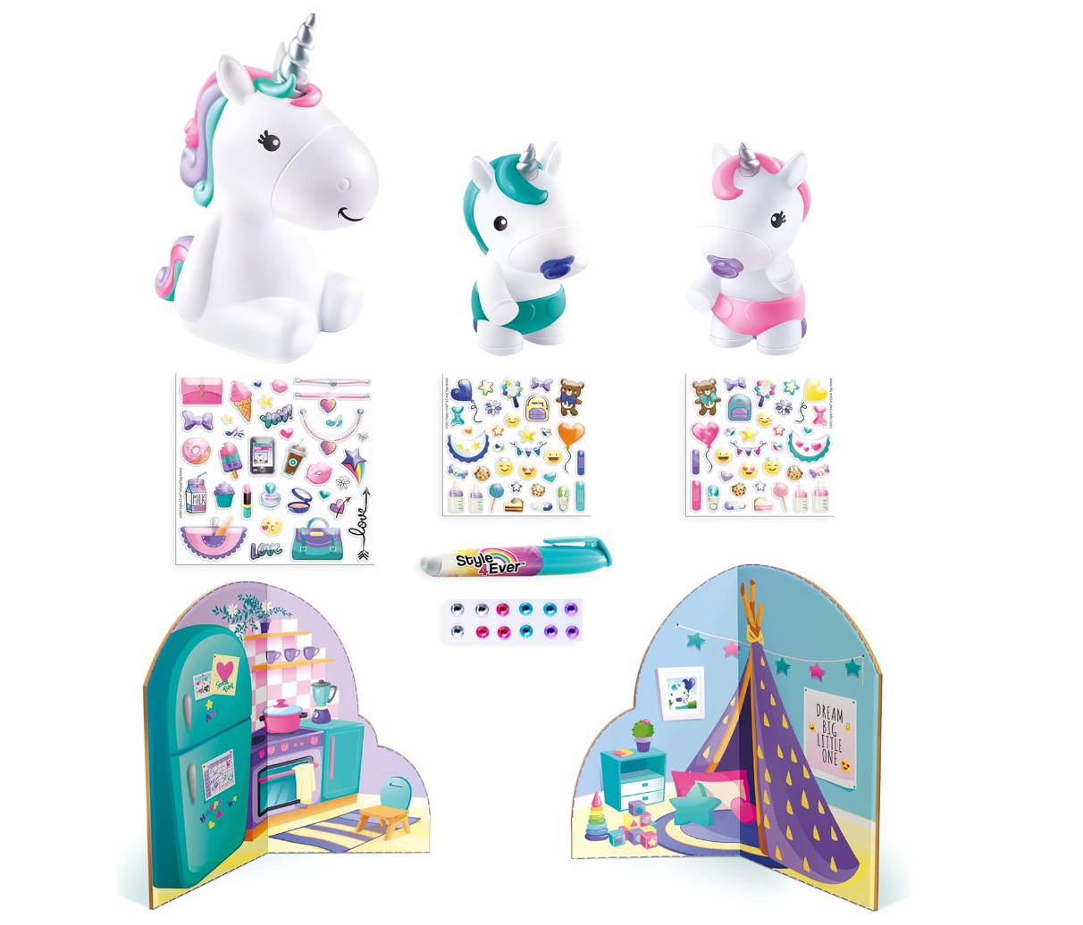 Canal Toys Style 4 Ever – La Famille Licorne à Décorer – Figurines DIY avec Accessoires – Dès 6 ans – OFG 252