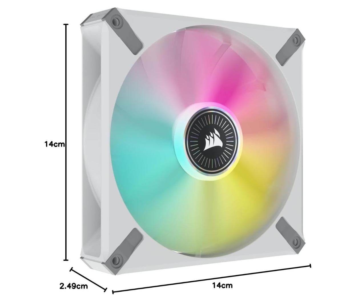 Corsair iCUE ML140 RGB ELITE – Pack de 2 ventilateurs 140 mm PWM – Blanc – Lighting Node CORE inclus