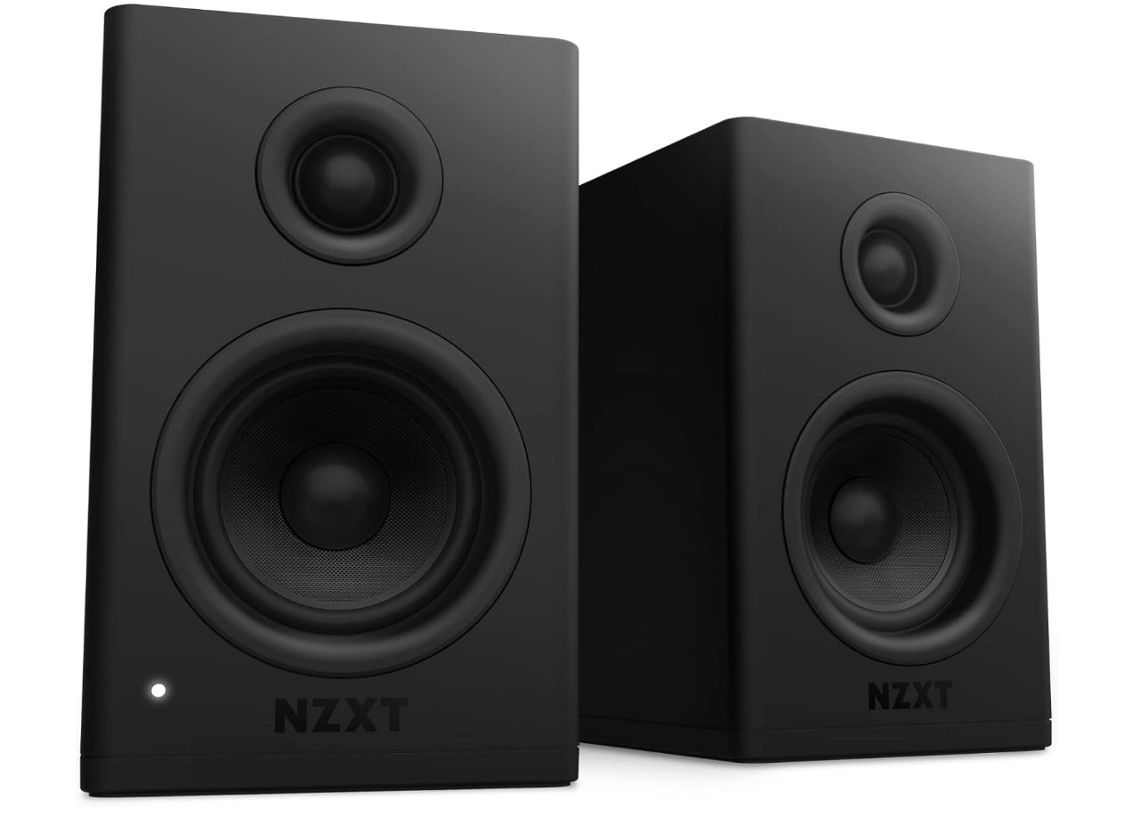 NZXT Relay – Enceintes PC stéréo 80W – Son large bande, tweeters en soie et woofers en fibre de verre – Noires