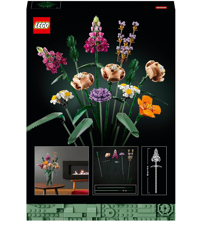 LEGO Botanicals – Bouquet de Fleurs 10280 – Set de fleurs artificielles à construire – Décoration intérieure design