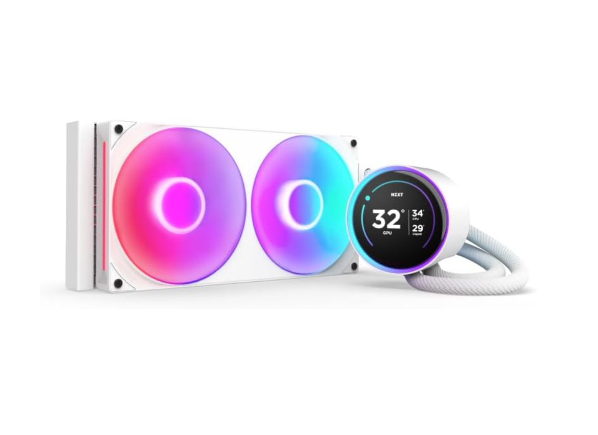 NZXT Kraken Elite 280 RGB – Refroidisseur liquide AIO 280 mm avec écran LCD personnalisable – Blanc