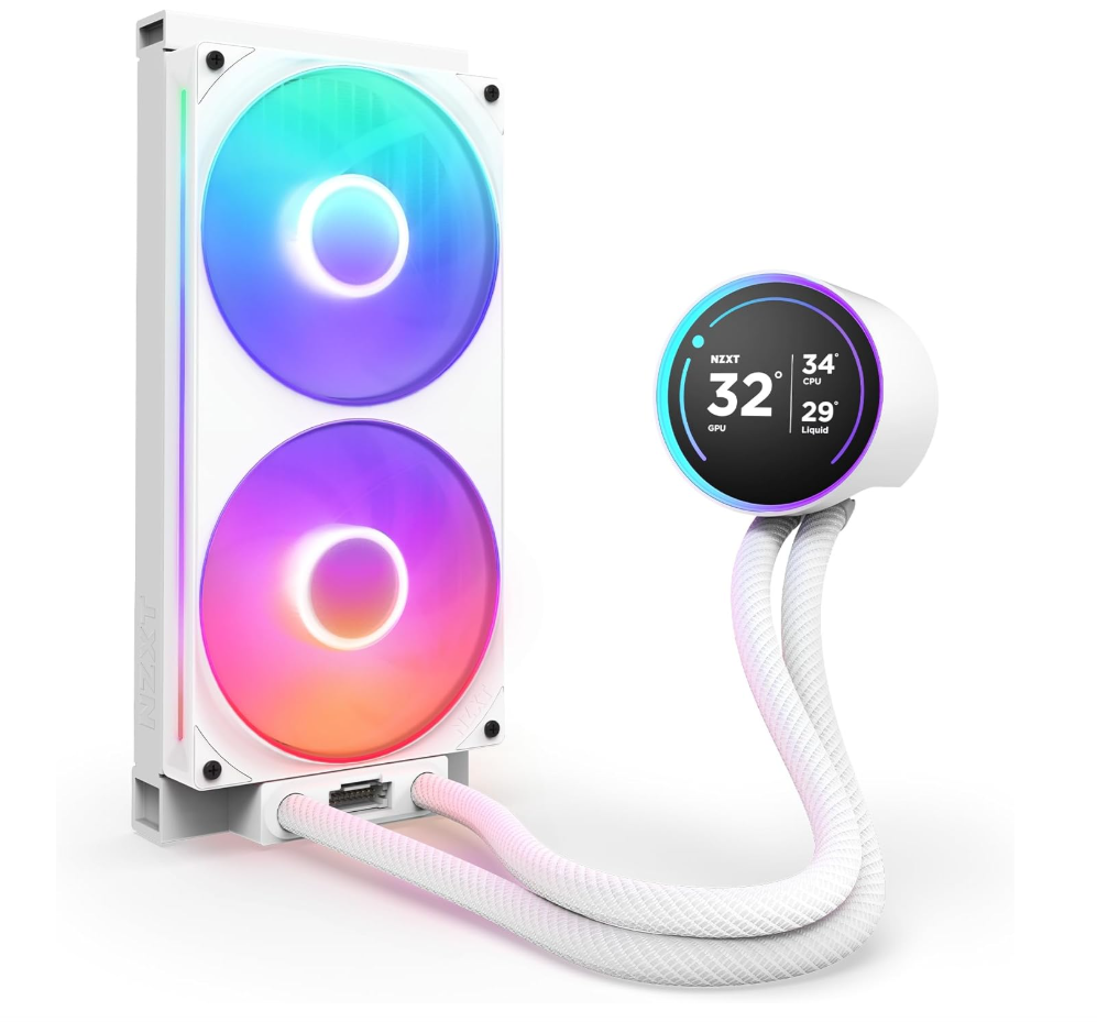 NZXT Kraken Elite 280 RGB – Refroidisseur liquide AIO 280 mm avec écran LCD personnalisable – Blanc