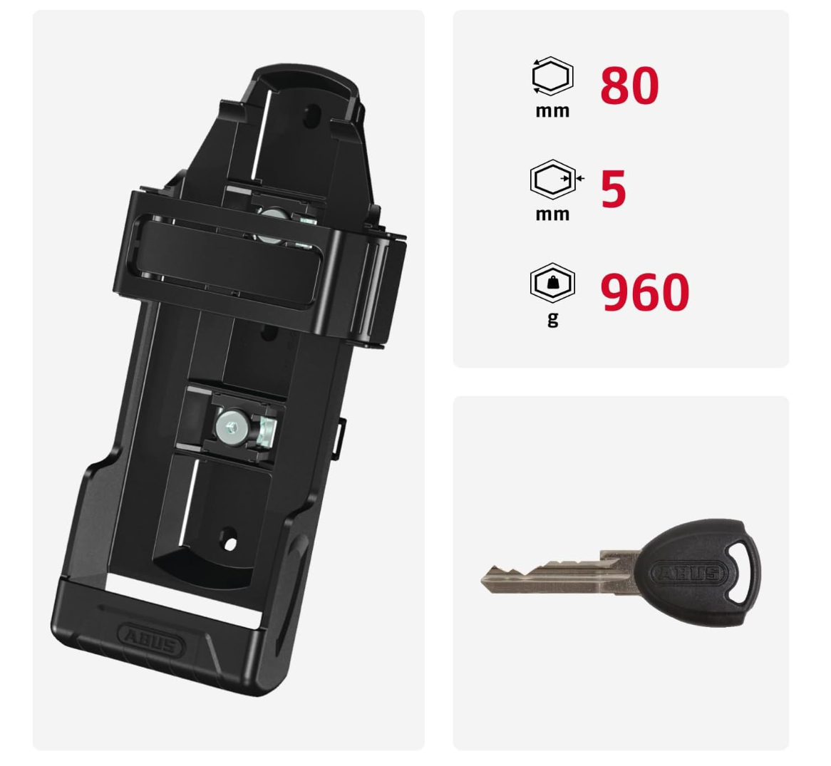 ABUS Bordo uGrip 5700K SH – Antivol pliable vélo avec support – Barreaux 5 mm – Niveau de sécurité 7 – Neuf