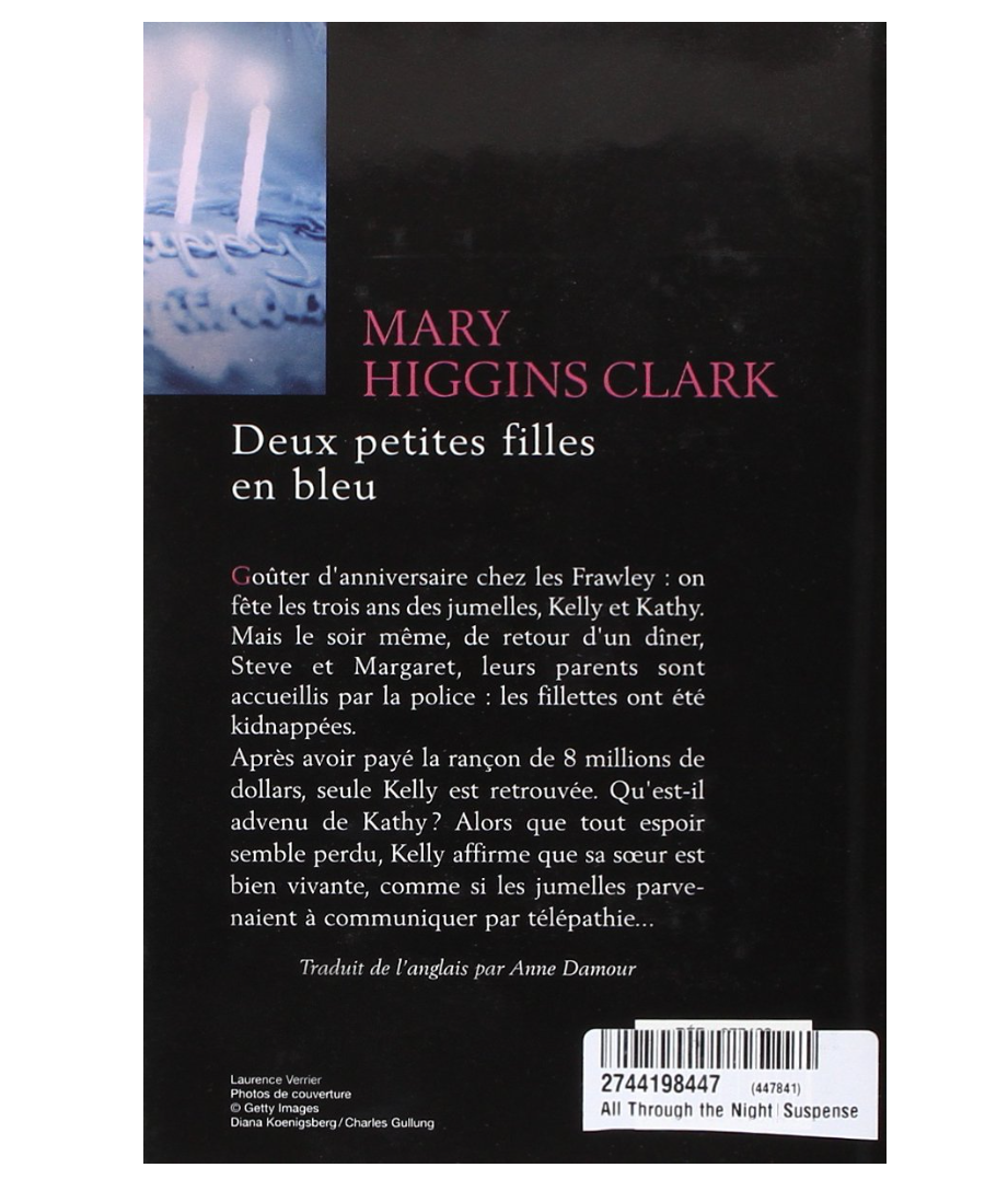 Deux petites filles en bleu – Mary Higgins Clark – Édition Reliée – Roman Policier