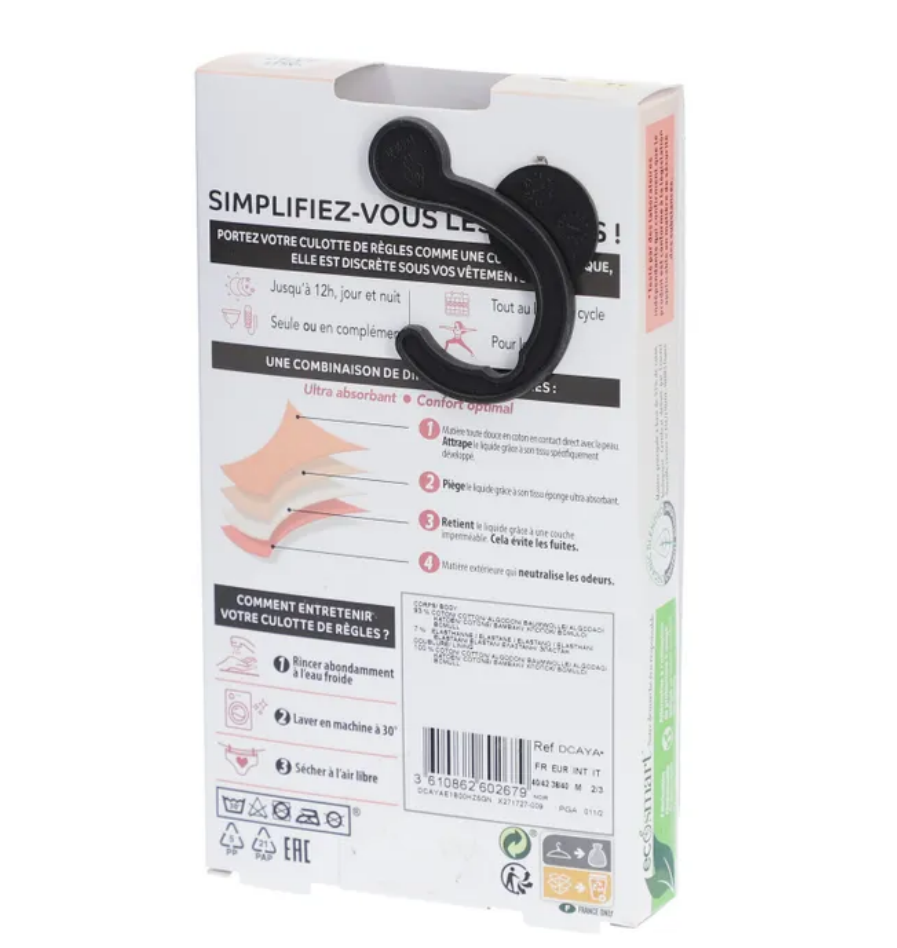 DIM Expert Care Protect – Boxer menstruel flux moyen – Taille 40/42