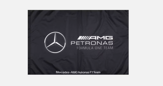 Drapeau Mercedes AMG Petronas F1 – Bleu outremer – 120x90 cm – Décoration fan & racing