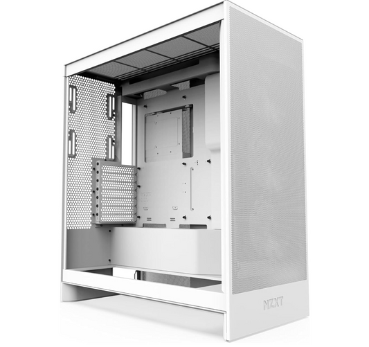 NZXT H7 Flow RGB – Boîtier PC ATX moyen tour – Airflow optimisé & ventilateurs RGB – Blanc