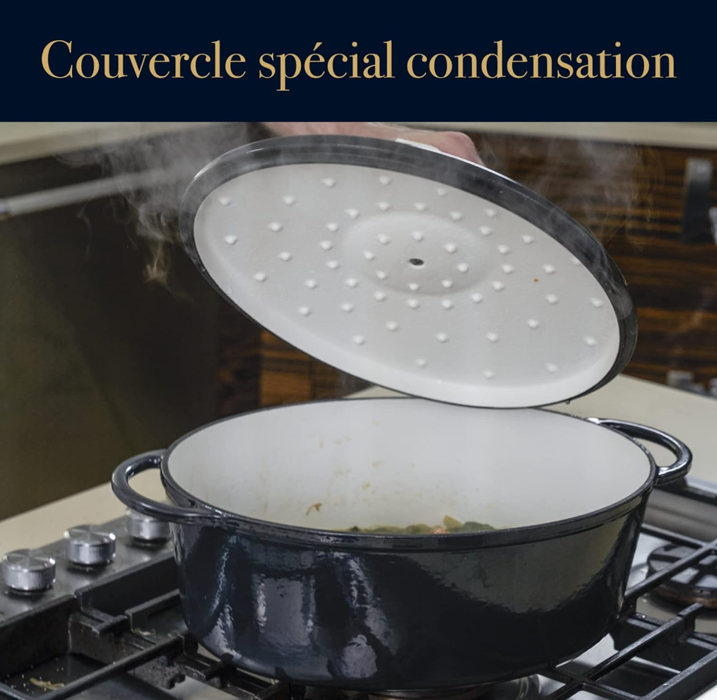 Tefal Pierre Gagnaire Héritage – Cocotte en fonte d’acier 25 cm (5 L) – Induction – Gris brillant