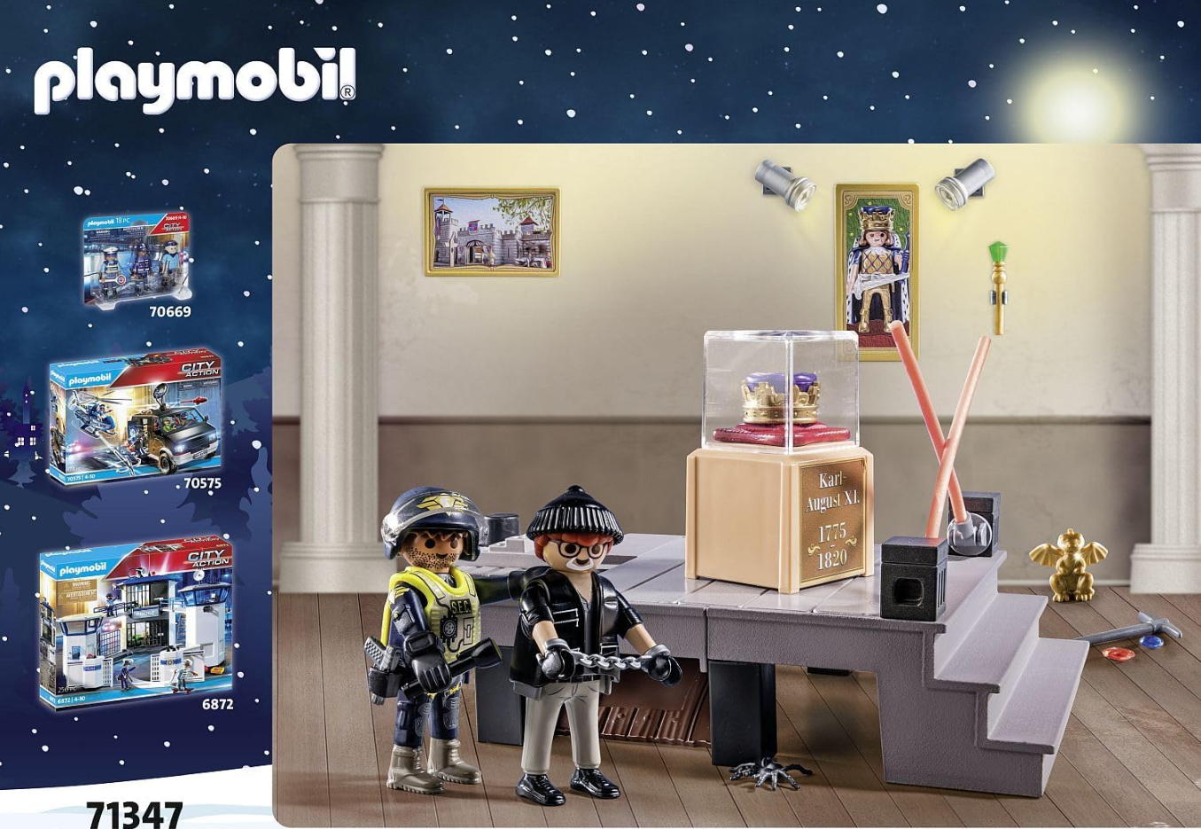 PLAYMOBIL 71347 – Calendrier de l’Avent Police – La magie de Noël – Dès 4 ans