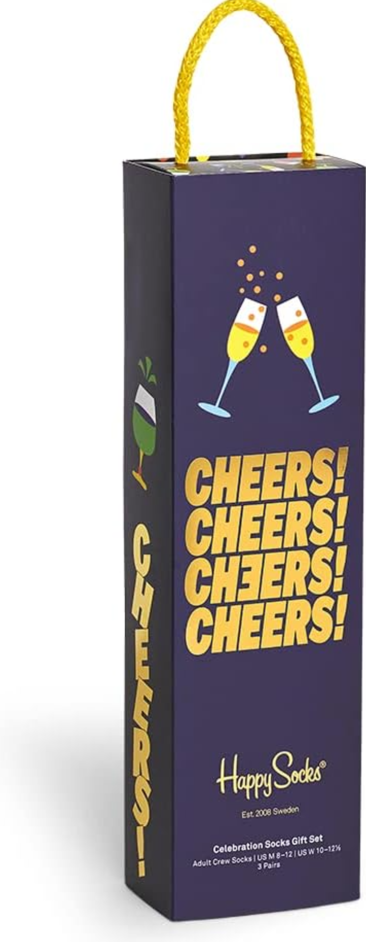 Happy Socks Celebration – Lot de 3 paires de chaussettes colorées – Multicolore – 41-46