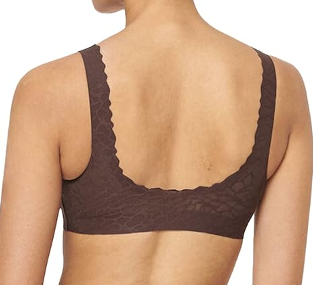 Sloggi Zero Feel Lace 2.0 Bralette – Soutien-gorge femme sans armatures – Ebony Brown – Taille M