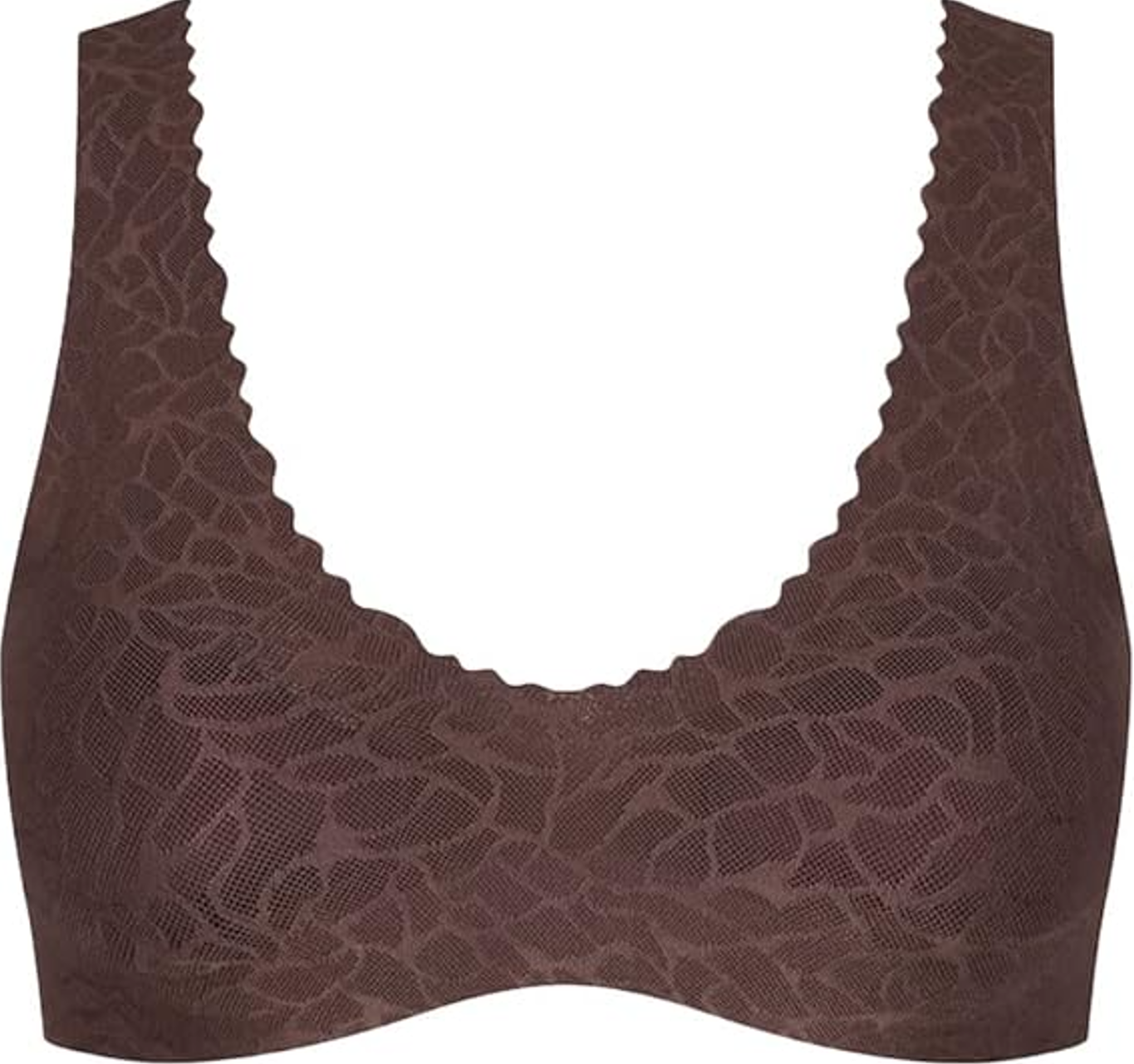 Sloggi Zero Feel Lace 2.0 Bralette – Soutien-gorge femme sans armatures – Ebony Brown – Taille M