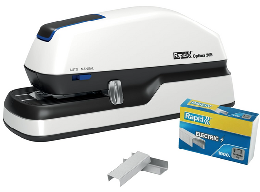 RAPID Optima 20E – Agrafeuse électrique automatique sans contact – 20 feuilles